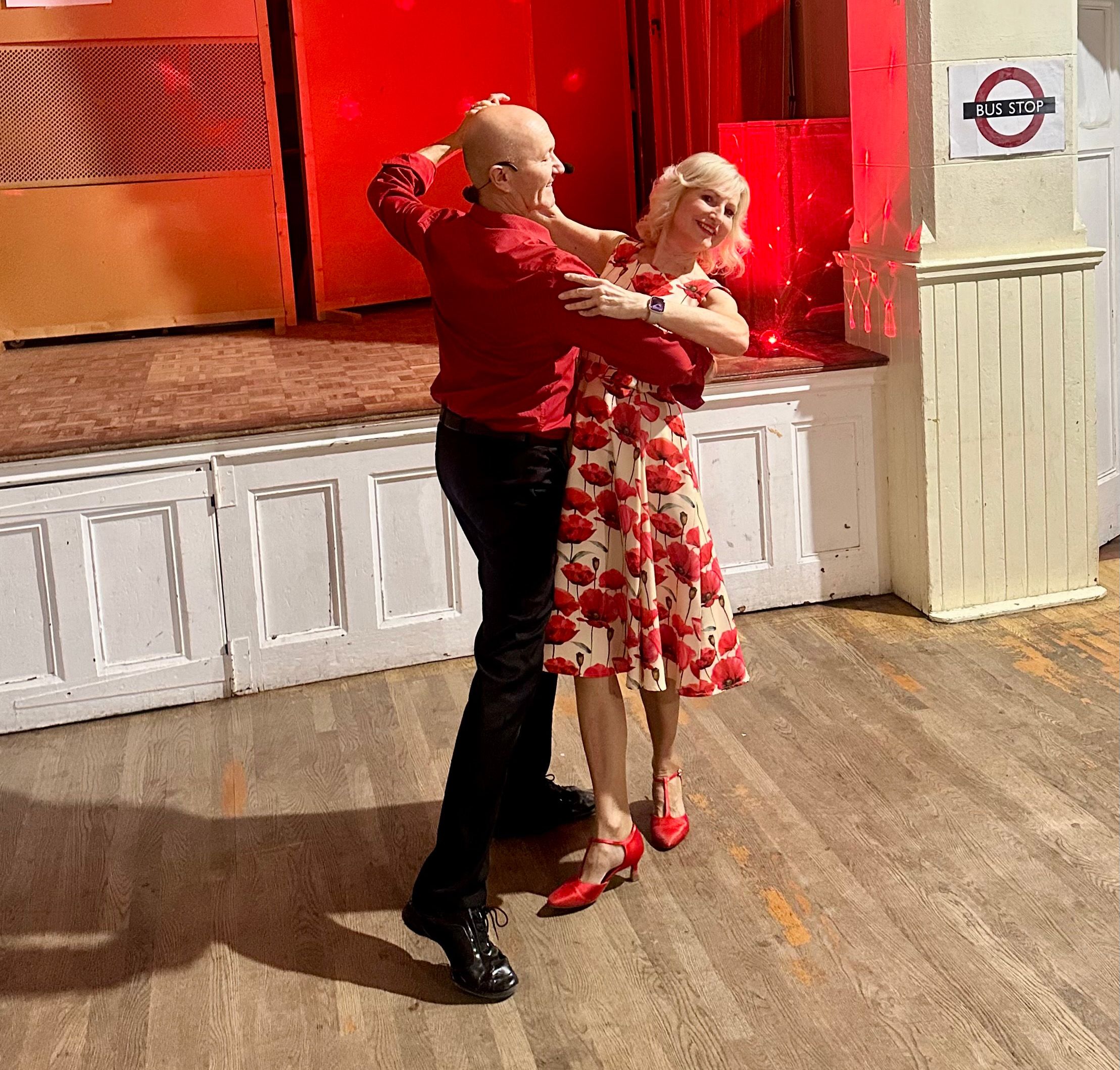 Martin Gould dancing with fellow dance teacher Elaine Harrison